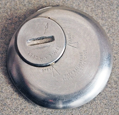 Vintage Timex France Case Back Wrist Watch Caseback Water Resistant Cell