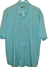 Ariat TEK Heat Series Button Down Shirt Men  s Large Teal White Vented