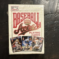 1995 Baseball ACES Playing Cards Poker Deck SEALED Bicycle Sports Black SILVER