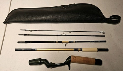 #ad Vintage SEARS ROEBUCK 764 30564 5#x27; Travel Spin Casting Rod 5 Piece With Case $40.51