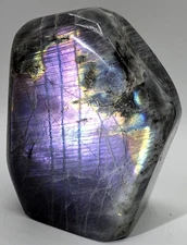 Flashy Labradorite Freeform Slab 4.75" Purple Gold Blue Flash 2.7lb Madagascar