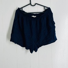 NEXT Beachwear Women's Navy Blue UK 18 High Waist Smocked Viscose Flowy Shorts