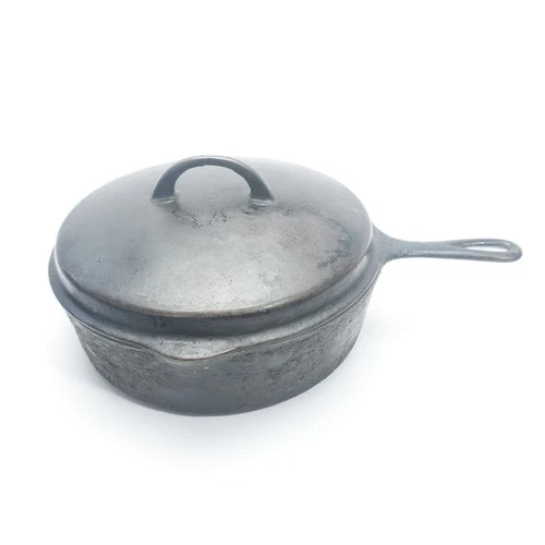 BSR Vintage 10 1/2" Cast Iron 8 D Skillet #8 CF Chicken Fryer w/Lid