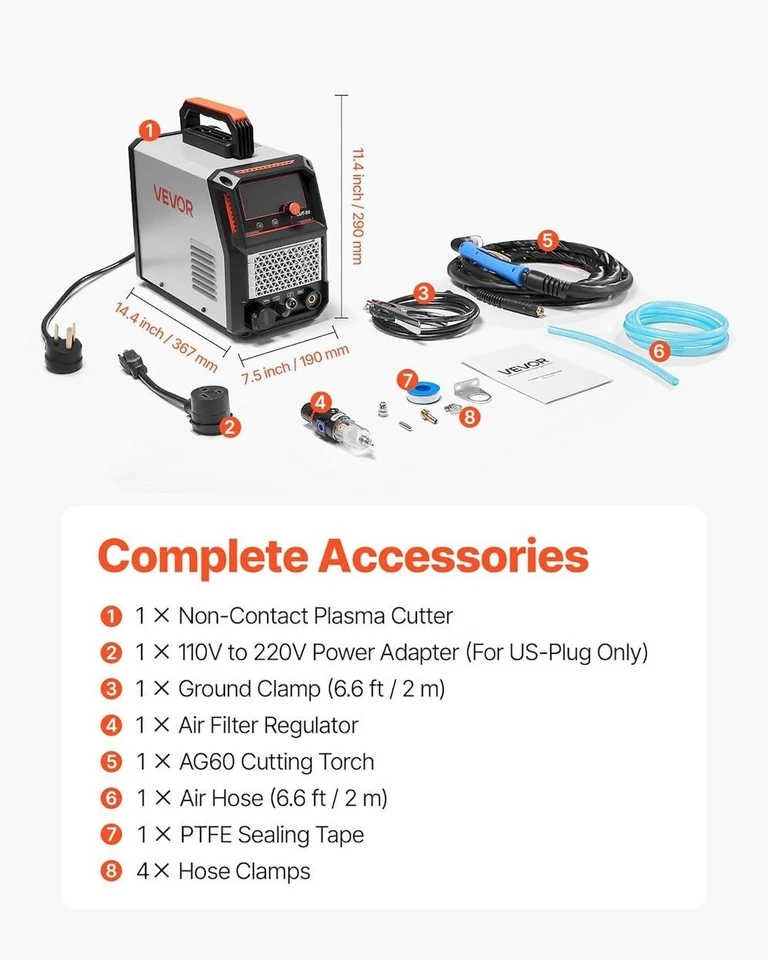 Cortador de plasma VEVOR 50A doble voltaje 110/220V arco piloto inversor IGBT Foto 4 de 4