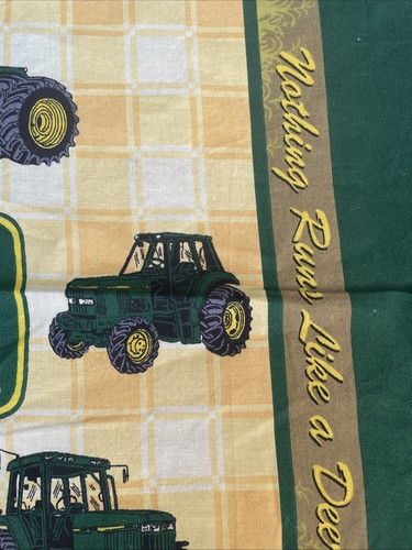 Cut & Sew Panel John Deere Tractor Nothing Runs Like A Deere Pillow Craft Quilt - Picture 4 of 10