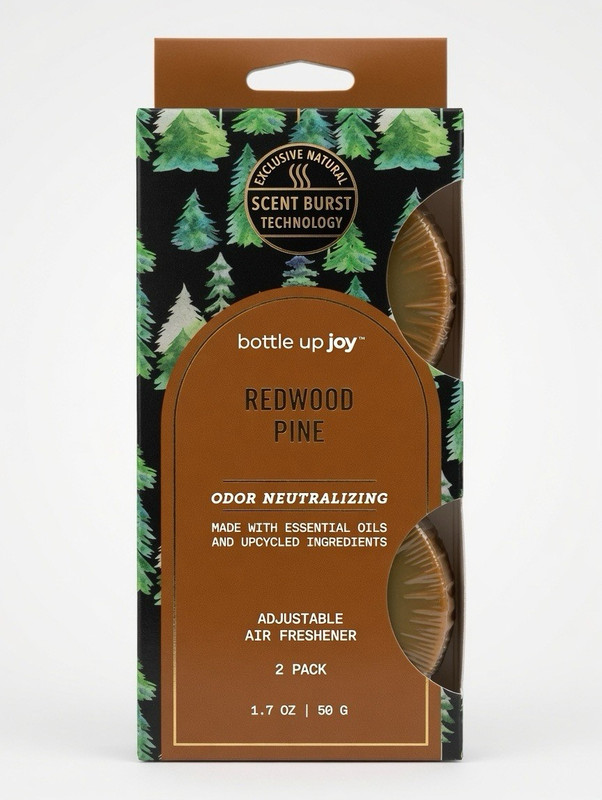 bottle up joy Redwood Pine Air Freshener Adjustable Odor Neutralizer 2Pk 1.7 oz