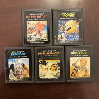Lot of 5 Atari 2600 Games (Warlords, Defender, Pac-Man, Super Breakout, etc )