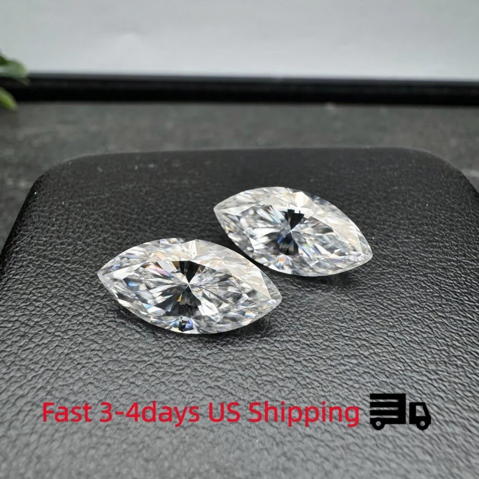 US Hot Sale 1-8pcs Marquise Cut 0.1-5ct Moissanite Loose D Color VVS1 GRA 