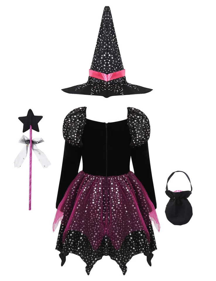 Halloween Niños Niñas Iluminar Murciélago Tutú Vestido Bruja Disfraz para Niños Tollders Foto 3 de 4