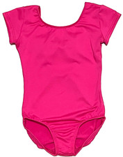Motionwear Leotard Bodysuit SS Smooth Stretch Bow 2154 Pink New Nwt Girl I 5 6