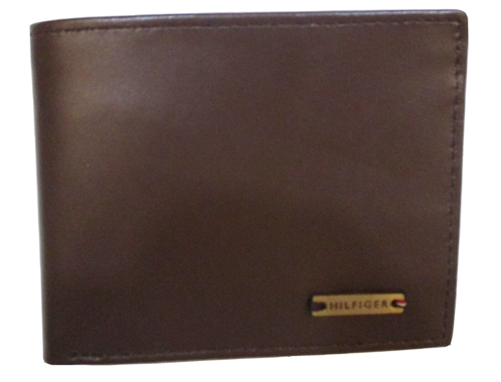AUTHENTIC TOMMY HILFIGER MENS  BROWN LEATHER PASSCASE BIFOLD WALLET IN GIFT BOX image 2