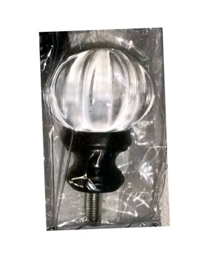 x4 Cambria Classic Luminous Finials Matte Brown Clear Acrylic Screw On Curtain - Picture 2 of 12