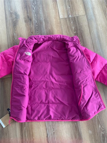 The North Face Girls Reversible Andes 550 Down Puffer Jacket L Cabaret Pink Coat - Picture 4 of 5
