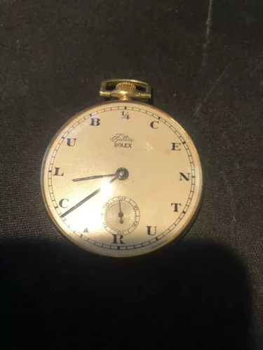 VINTAGE 14k SOLID GOLD 1/4 CENTURY CLUB POCKET WATCH MADE BY ROLEX FOR EATON Co.