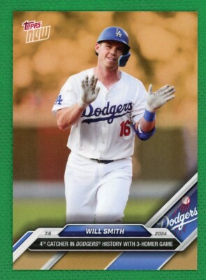 2024 Topps Now #ODB16 WILL SMITH 4th Dodgers Catcher With 3-HR Game Bonus Card