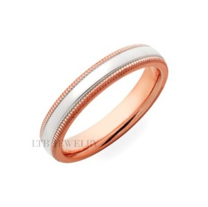 14k Two Tone Gold Wedding Bands White Rose Gold Mens Wedding Ring Ebay