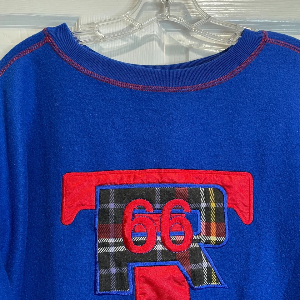 Moletom Rte 66 feminino 1X pulôver azul real aplique reverso logotipo bordado - Imagem 2 de 4