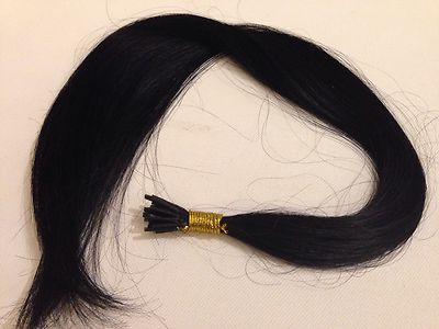 Pre Bonded Pre Tipped ''I'' Tip Echthaar Extensions 25 Stück schwarz