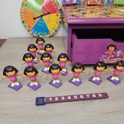 Vintage Dora The Explorer Wooden Checkers & Game Chest Dora Swiper
