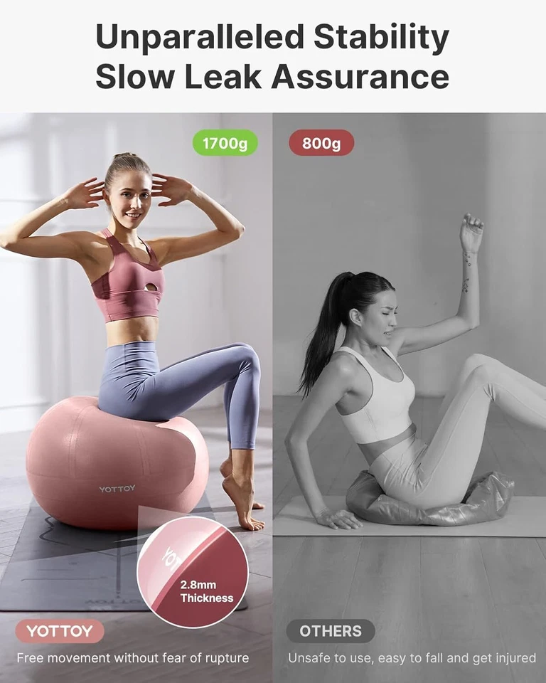 Explosion-proof exercise ball, yoga ball,(size: 26 inches/58-65 cm) - Image 3 of 4