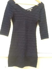 Forever 21 Blue Sparkle 3/4 Sleeve V Neck Dress Women's Size S