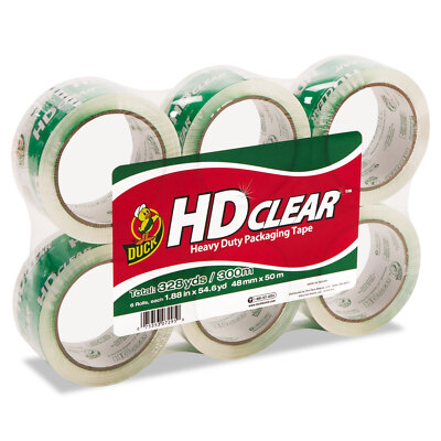 Duck Heavy-Duty Carton Packaging Tape 1.88'' x 55yds Clear 6 Rolls CS556PK