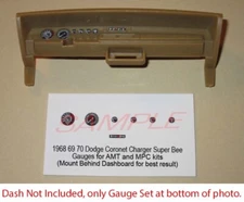1968 1969 1970 DODGE CORONET CHARGER SUPER BEE GAUGE FACES for 1/25 AMT MPC kits