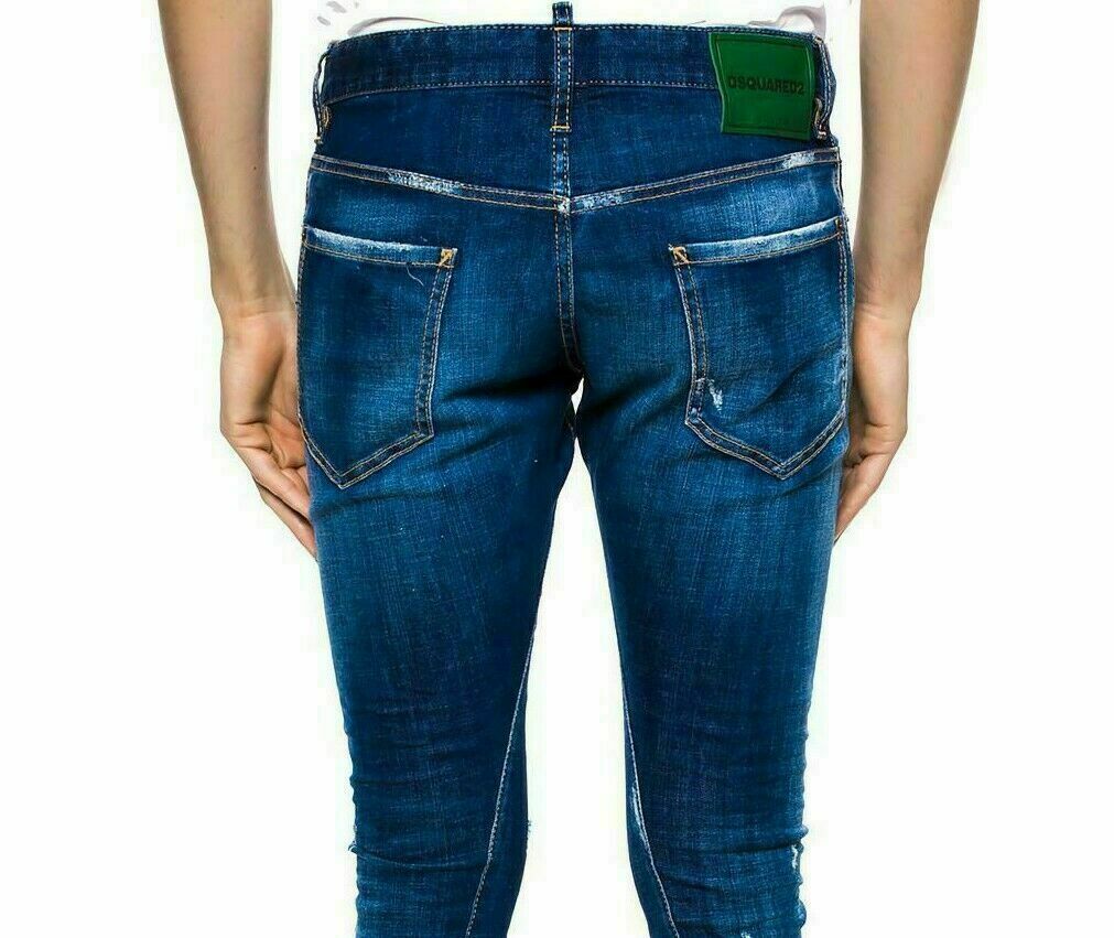 Dsquared² SEXY TWIST JEANS ICONIC RIPPED HOSE DENIM PANTS 5 POCKET