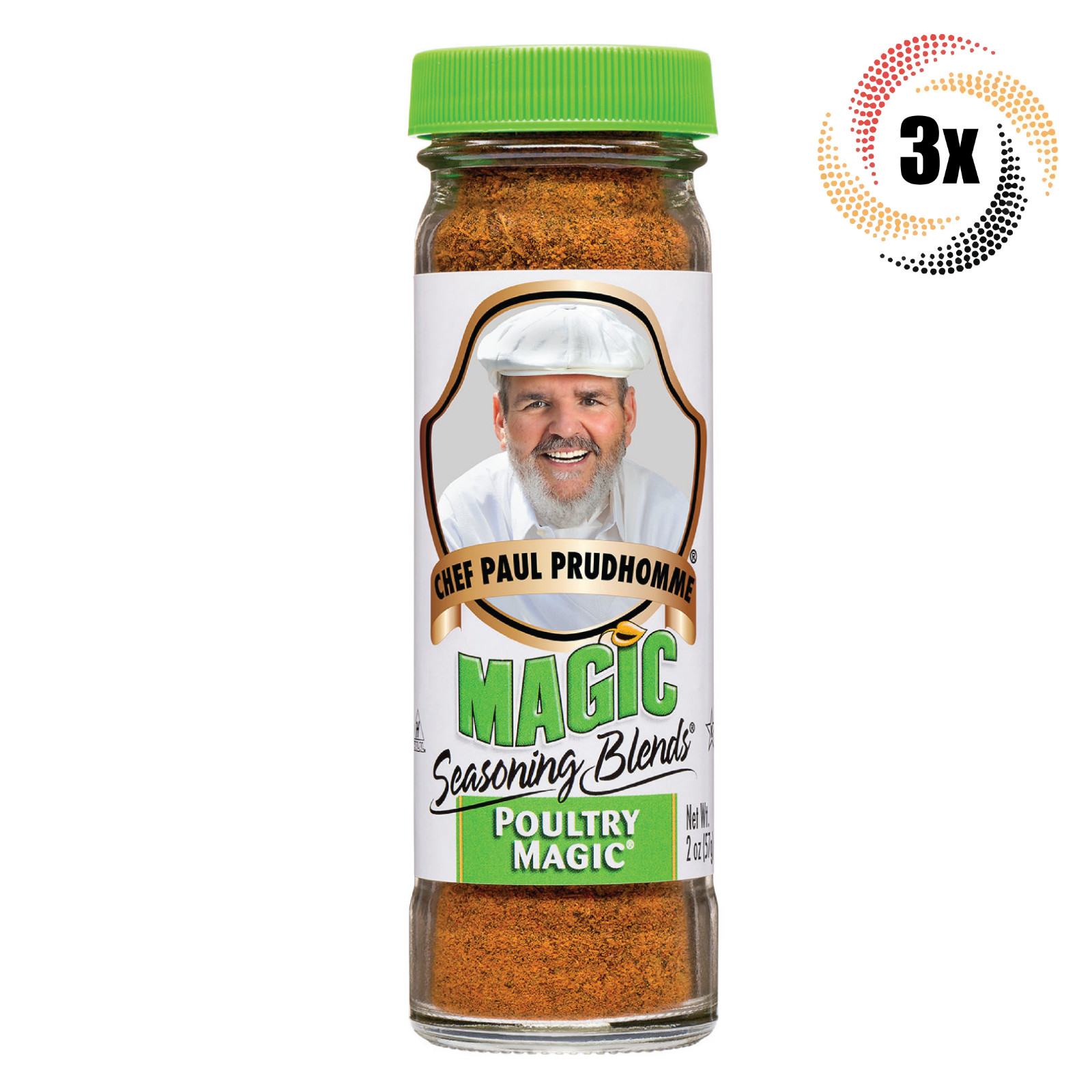 3 шейкера Шеф-повара Пола Прюдомма с приправой Волшебный вкус птицы | 2 унции