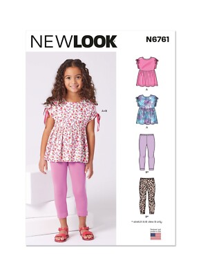 NEW LOOK 6761 KINDER TOP & LEGGINGS Schnittmuster Alter 3 - 8 Fähigkeit: DURCHSCHNITTLICH