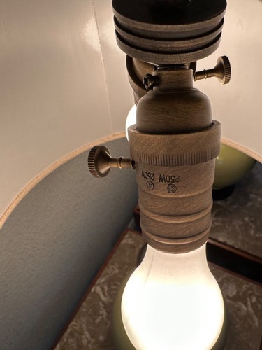 Pair of MCM Designer Richard Lindley Melrose Place Celadon Porcelain Table Lamps - Picture 17 of 20