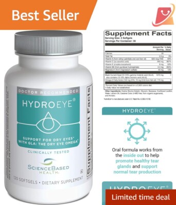 HydroEye Softgels - 120 Count for Ultimate Dry Eye Relief with GLA, EPA, DHA