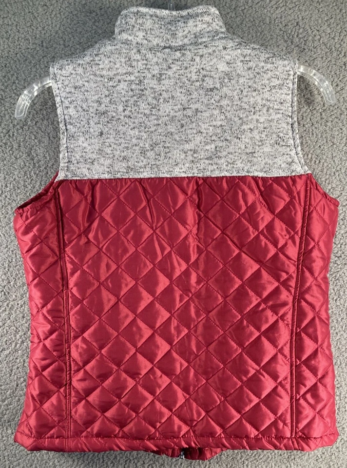 Chaleco Jane Ashley Mujer’s Medio Rosa Gris Acolchado Cremallera Completa Forrado de Vellón Informal Foto 3 de 4