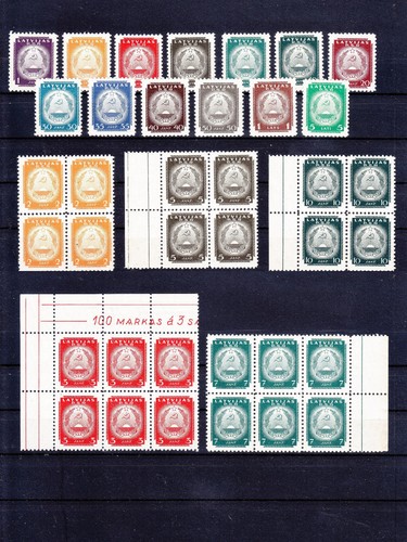 LATVIA 1940 SOVIET OCCUPATION Mi 292-304 + 3 BLOCKS OF 4 + 2 BLOCKS OF 6 MNH**