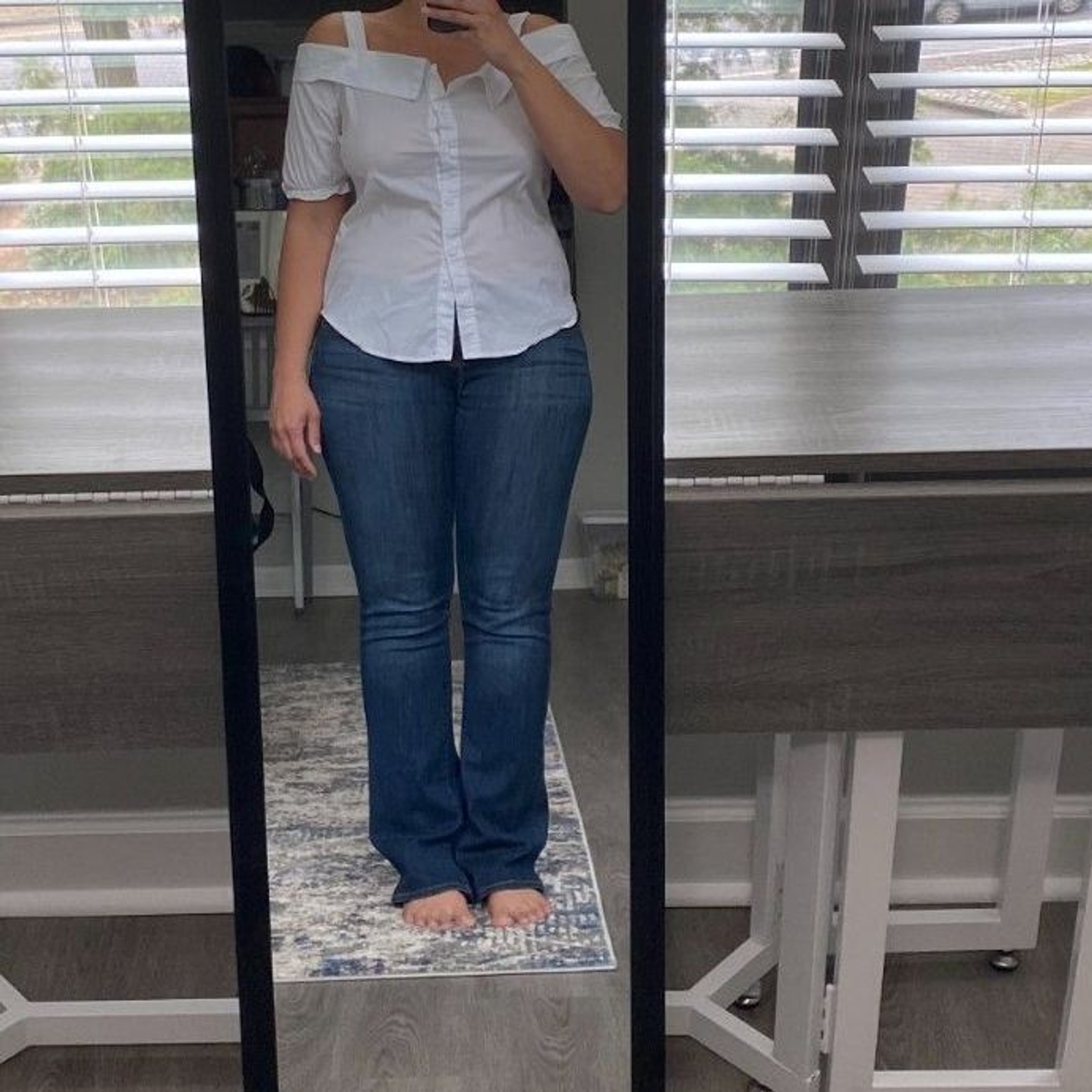 Mind Code white off-shoulder blouse, Size Medium - image 2