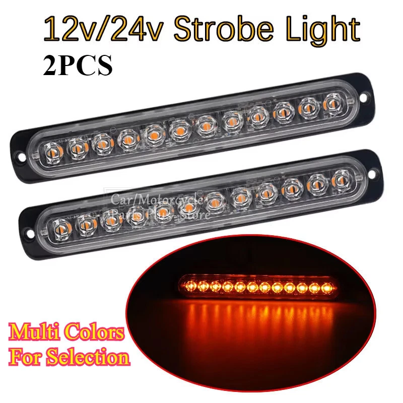 2x Car 12 LED Emergency Flashing Light vehicle Strobe Flash Side Warning 12/24V - Image 3 of 4