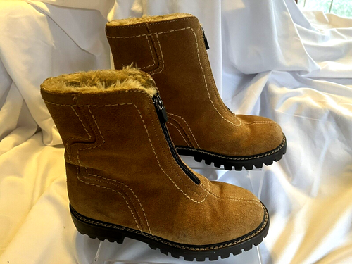 New Bass Big Chill Women's Brown Suede Fur Line Boots Sz 6 - Picture 2 of 7