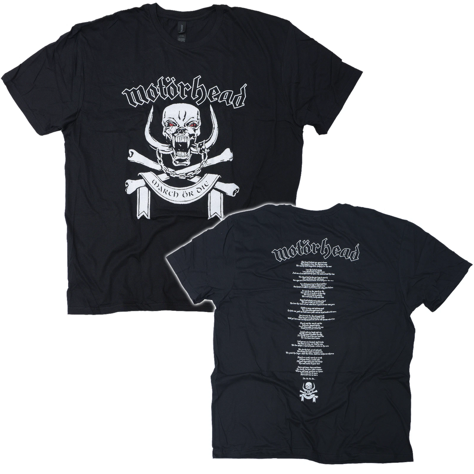 Motorhead Official March Or Die Lyrics T-Shirt