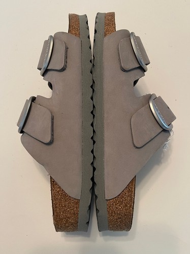 NWOT BIRKENSTOCK ARIZONA BIG BUCKLE SLIDE SANDAL WOMENS DOVE GRAY SZ 8-8.5US/ 39 - 第 11/12 張圖片
