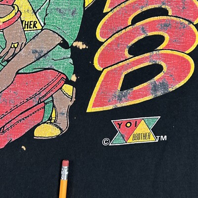 激レア90'S Yo ! Brother ! BLACK MAN Tシャツ XL vtg 90s YO! BROTHER SISTERHOOD LONG NIGHT T-Shirt 2XL black
