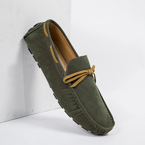 Leather Men's Flats Shoes Casual Slip on Loafers Moccasins Outdoor Driving Shoes - Picture 3 of 26