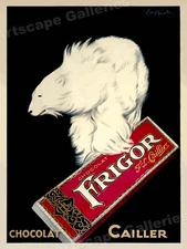 "Frigor Chocolate"  Classic 1920s French Cappiello Vintage Style Poster - 18x24