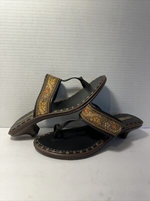 Grendha Sandals Womens Sz 39/8 Metallic Pewter Bronze fabric HR-2