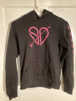 Sofie Dossi - YouTube Personality- Black Hoodie With Pink Heart Kids L (14-16)