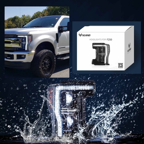VLAND Headlights Fit 2017-2019 Ford F-250 F350 F450 F550 Super Duty Animation - Picture 3 of 9