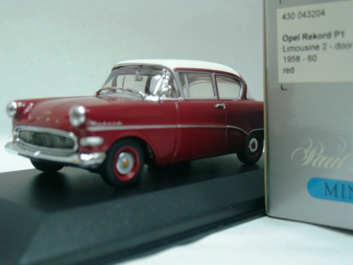ミニチャンプス　1/18オペル　レコルト　P1 1958 WOW EXTREMELY RARE Opel Rekord P1 Sedan 2d 1958 Win Red 1:43