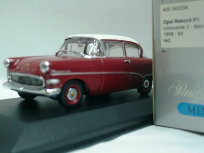 WOW EXTREMELY RARE Opel Rekord P1 Sedan 2d 1958 Win Red 1:43