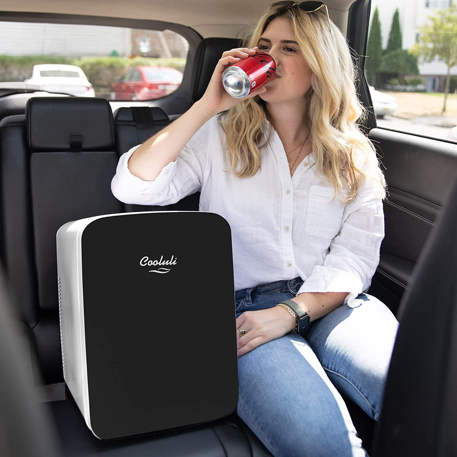 Cooluli 15L Mini Fridge for Bedroom - Car, Office Desk & College Dorm Room - 12V