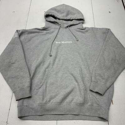 You Matter Demetrus Harmon Grey Embroidered Long Sleeve Hoodie Women Size XL