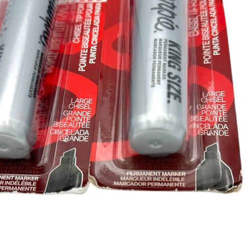 Sharpie King Size Black Chisel Tip Permanent Markers 2 Pack (Damaged Packaging) - Picture 4 of 7